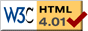 Valid HTML4.01!(W3C Logo)